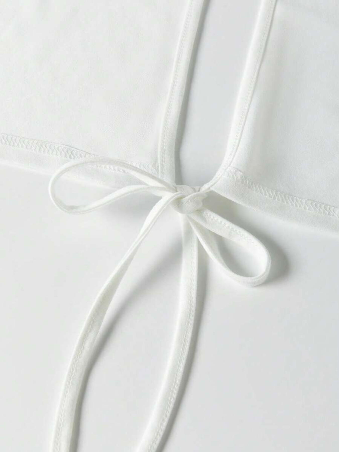 Women's Cap Sleeve Tie Back Cinched Waist Wrap Top