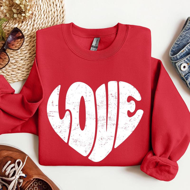 Funny Love Heart Print Crewneck Sweatshirts(BUY 2 FREE SHIPPING!!!)