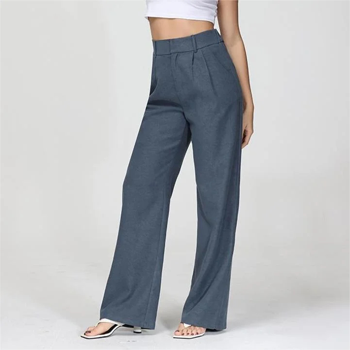 The Effortless Tailored Wide Leg Pants -Pink Laura