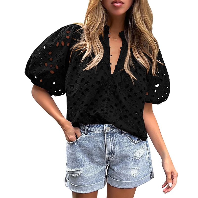 Women's Summer V-Neck Hollow Lace Top✨BUY 2 FREE SHIPPING✨
