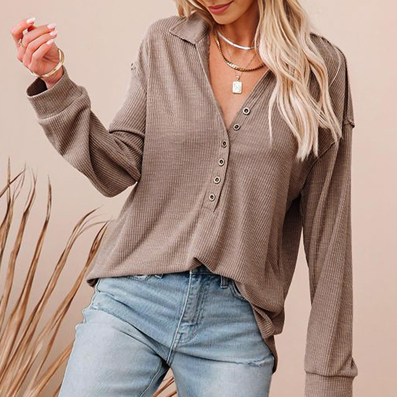 Women's Casual Button Down V Neck Blouses[BUY 2 FREE SHIPPING]