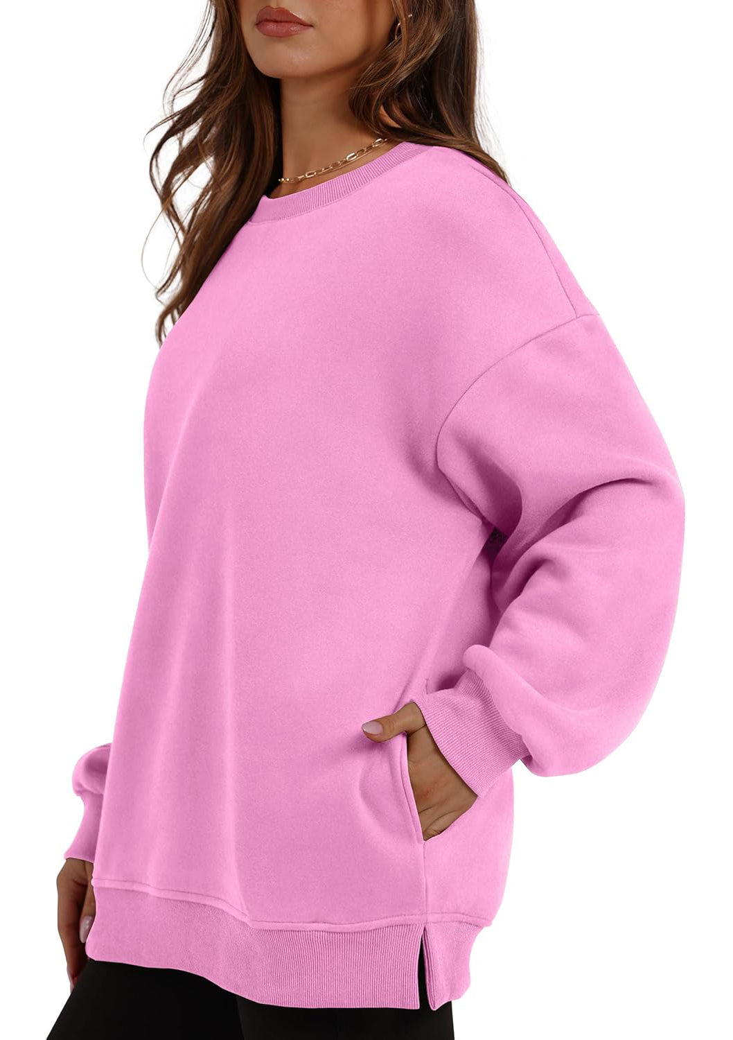 Women's Oversized Crewneck Pullover Sweatshirts with Pocket