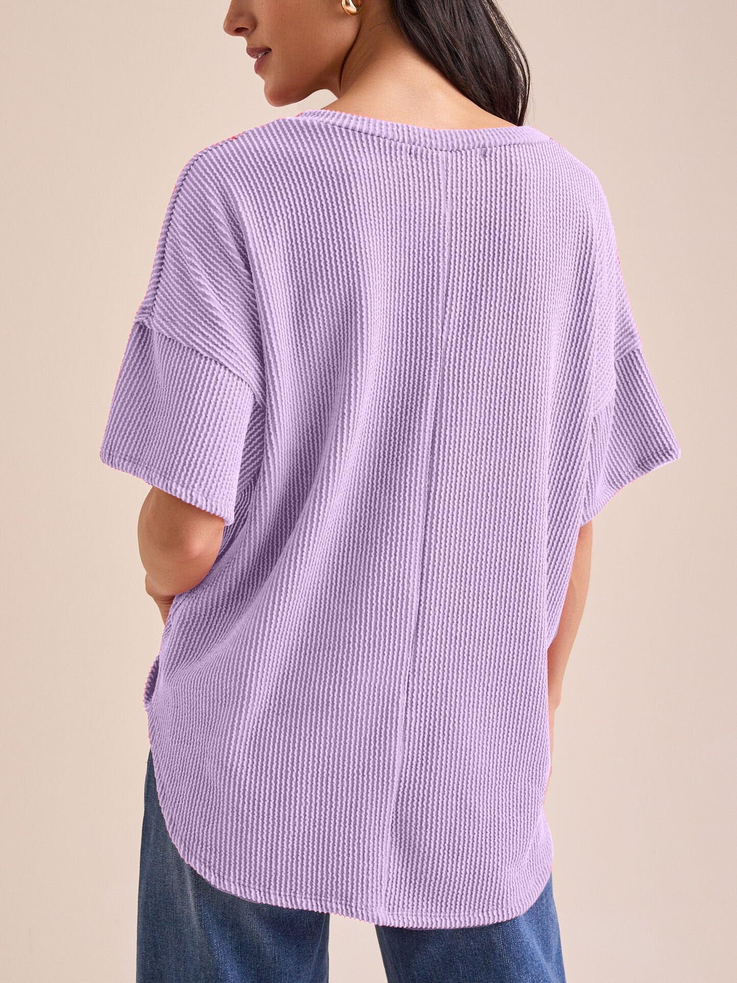 Women's Summer Ribbed Tunic Top