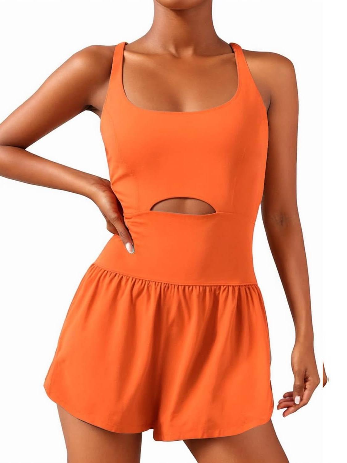 Women's Workout Jumpsuits Rompers With Padded Bras And Attached Liner