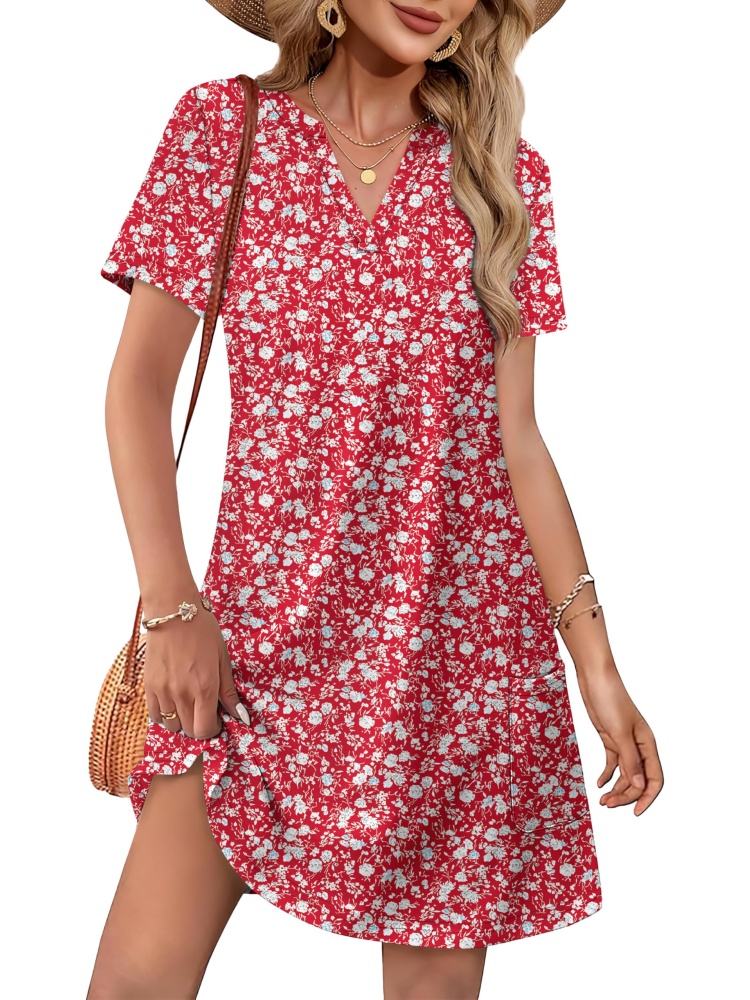 Women Casual V Neck Hawaiian Midi Dress (BUY 2 FREE SHIPPING)