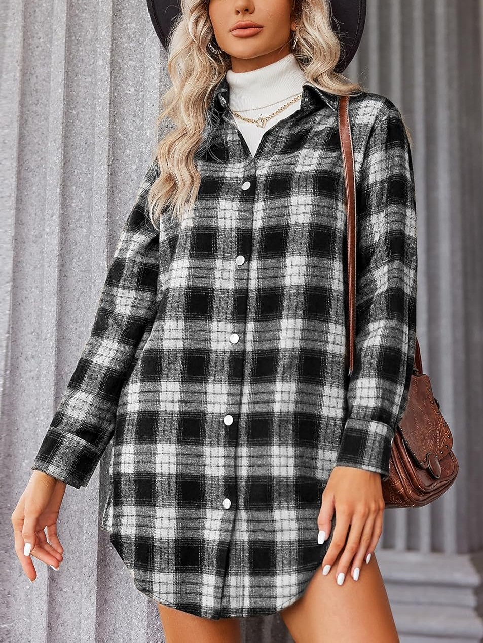Women's Flannel Long Sleeve Plaid Button Down Shirts