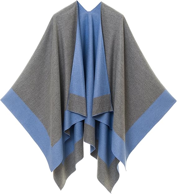 Women's Shawl Wrap Poncho Ruana Cape Cardigan Sweater Open Front 