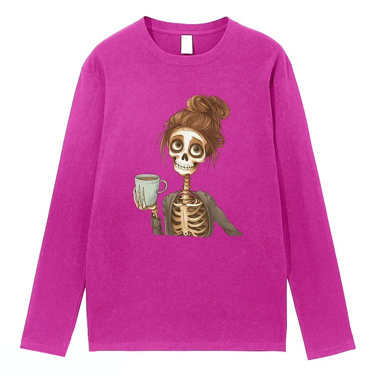 Women's Skull Girl Print Long Sleeve T-Shirt