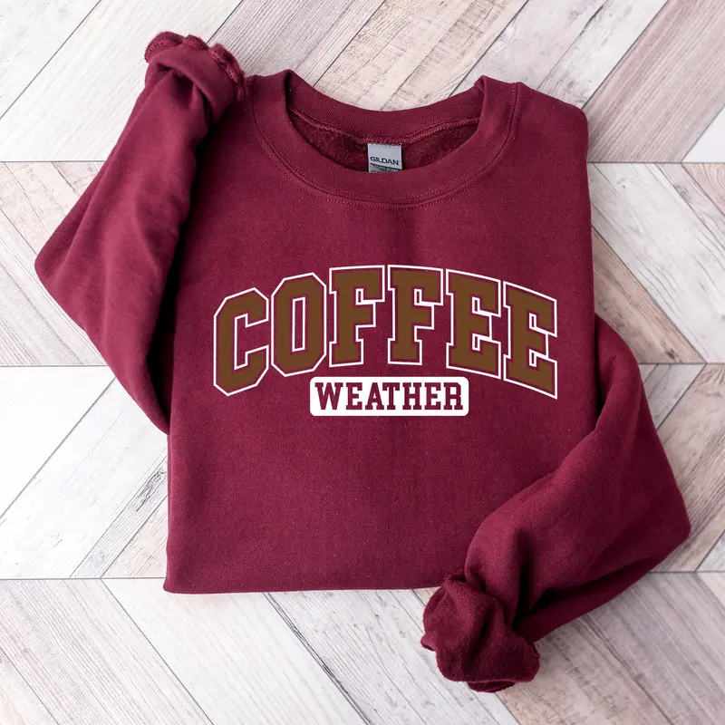"Coffee Weather" Retro Crewneck Sweatshirt