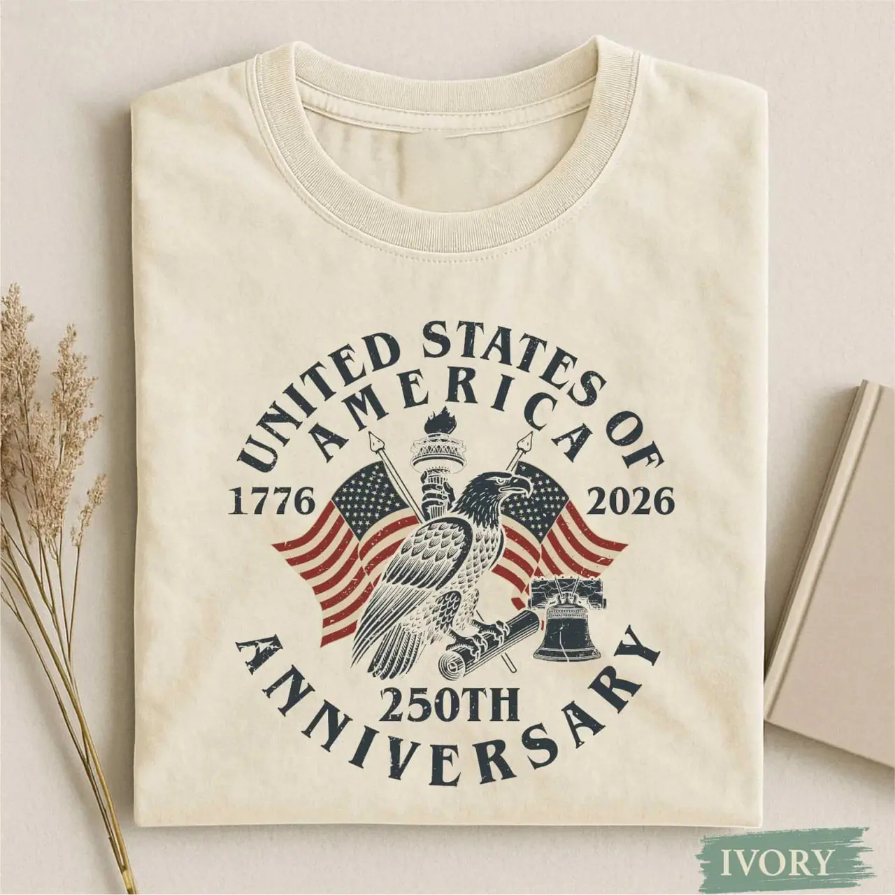 USA 250th Anniversary Printed Vintage T-Shirt