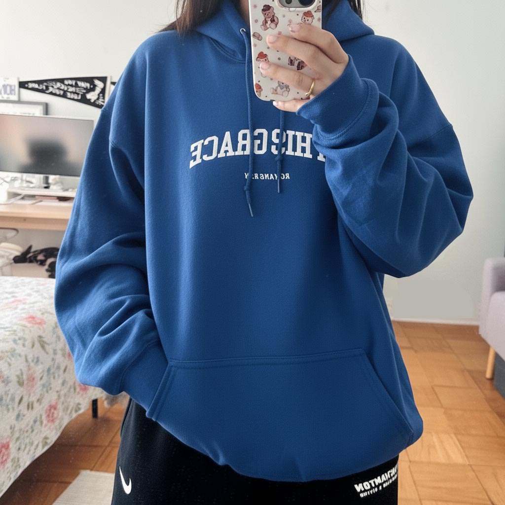 By His Grace Embroidered Christian Hoodie