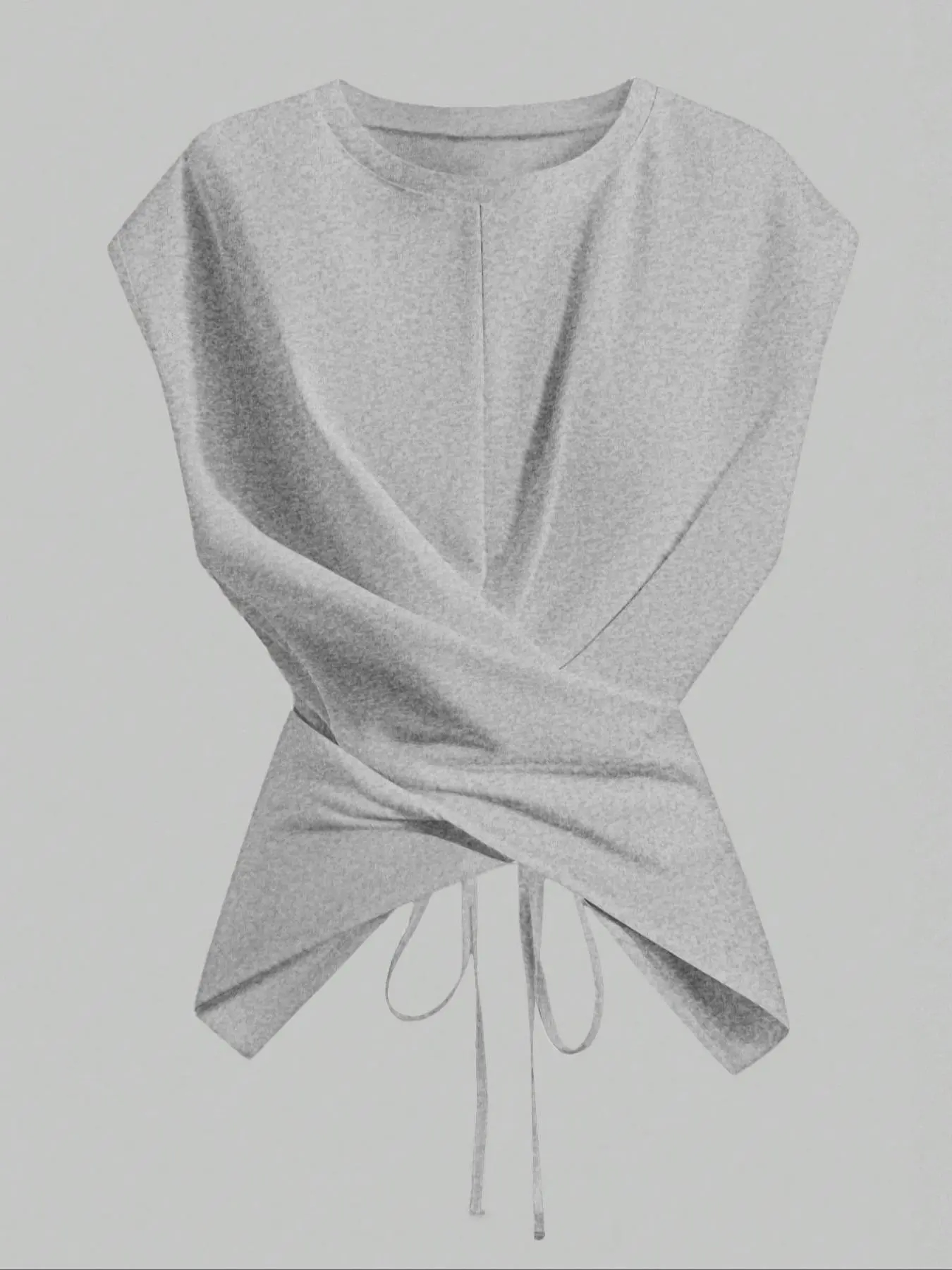 Women's Cap Sleeve Tie Back Cinched Waist Wrap Top