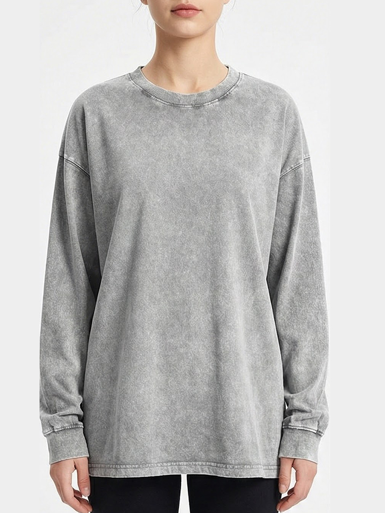 Women's Stone Wash Loose Fit Sweatshirt (Buy 2 Free Shipping)