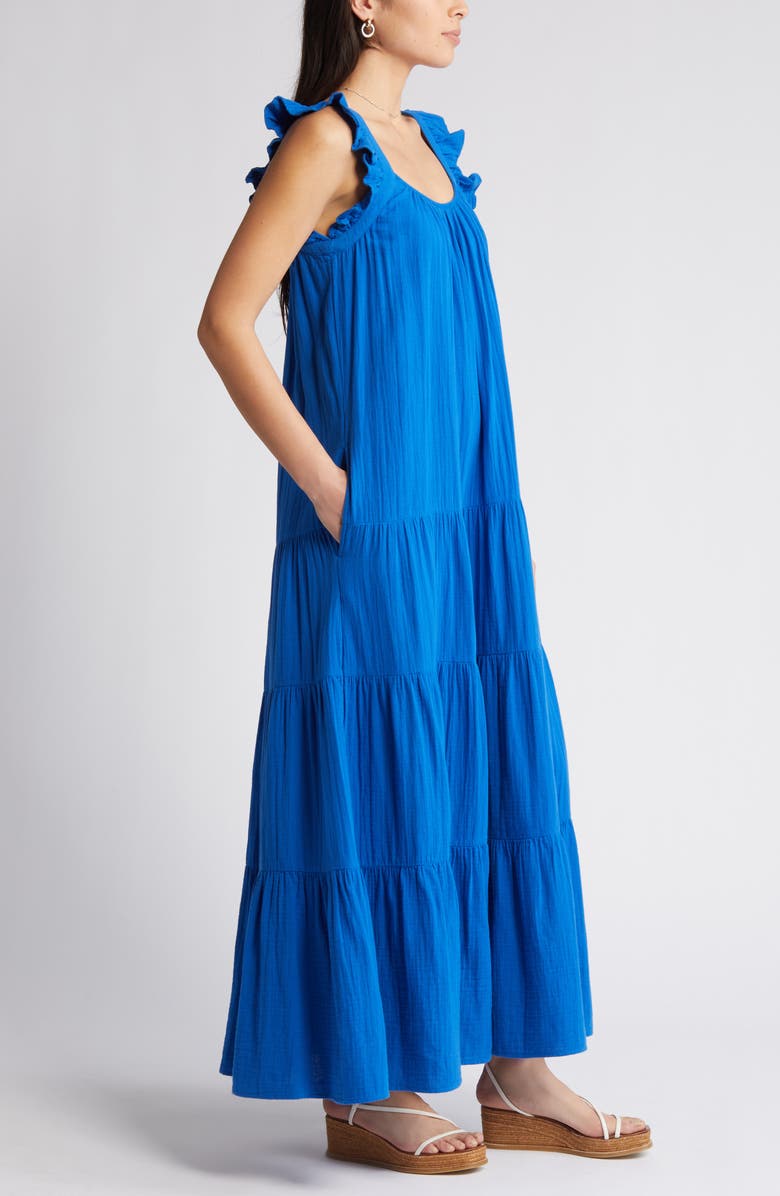 Ruffle Tiered Cotton Maxi Dress