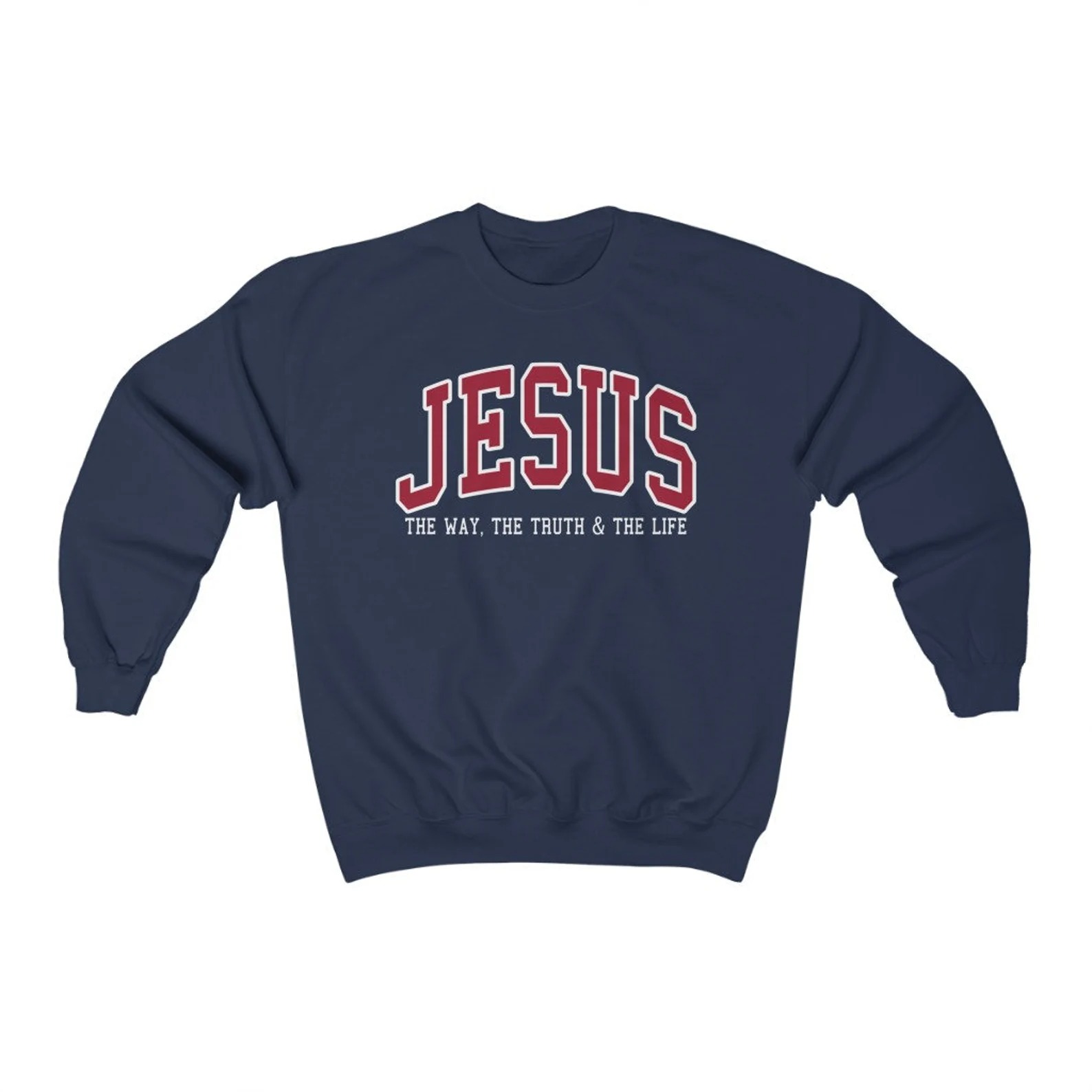 Trendy Crewneck Jesus "Way Truth Love" Sweatshirt
