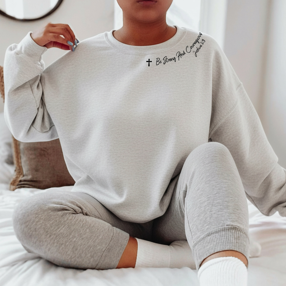 Be Strong and Courageous Christian Sweatshirt