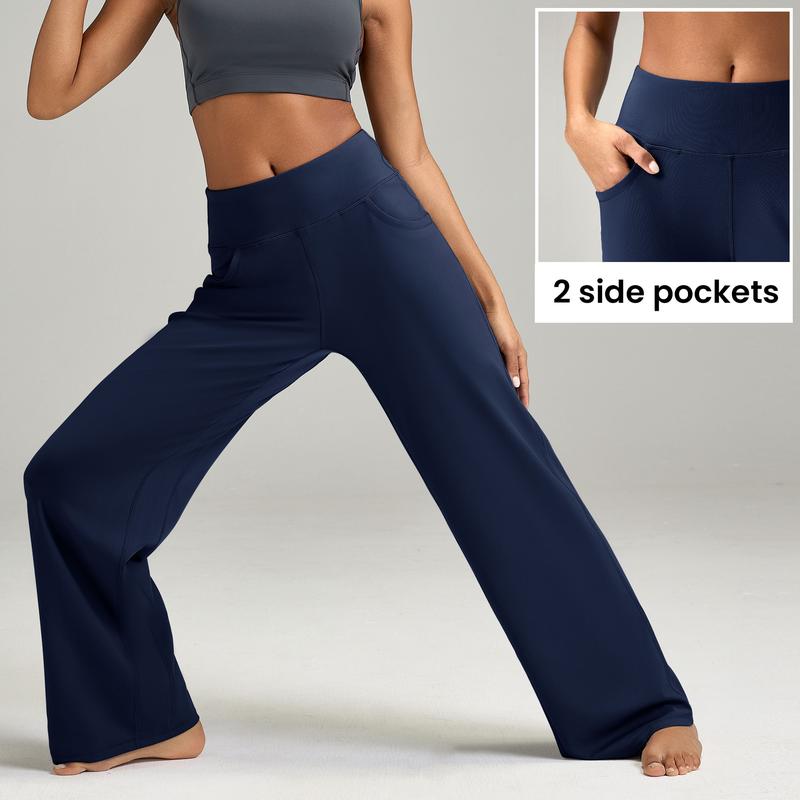 High Waisted Loose Wide Leg Yoga Pants   Lounge Casual Work Pants