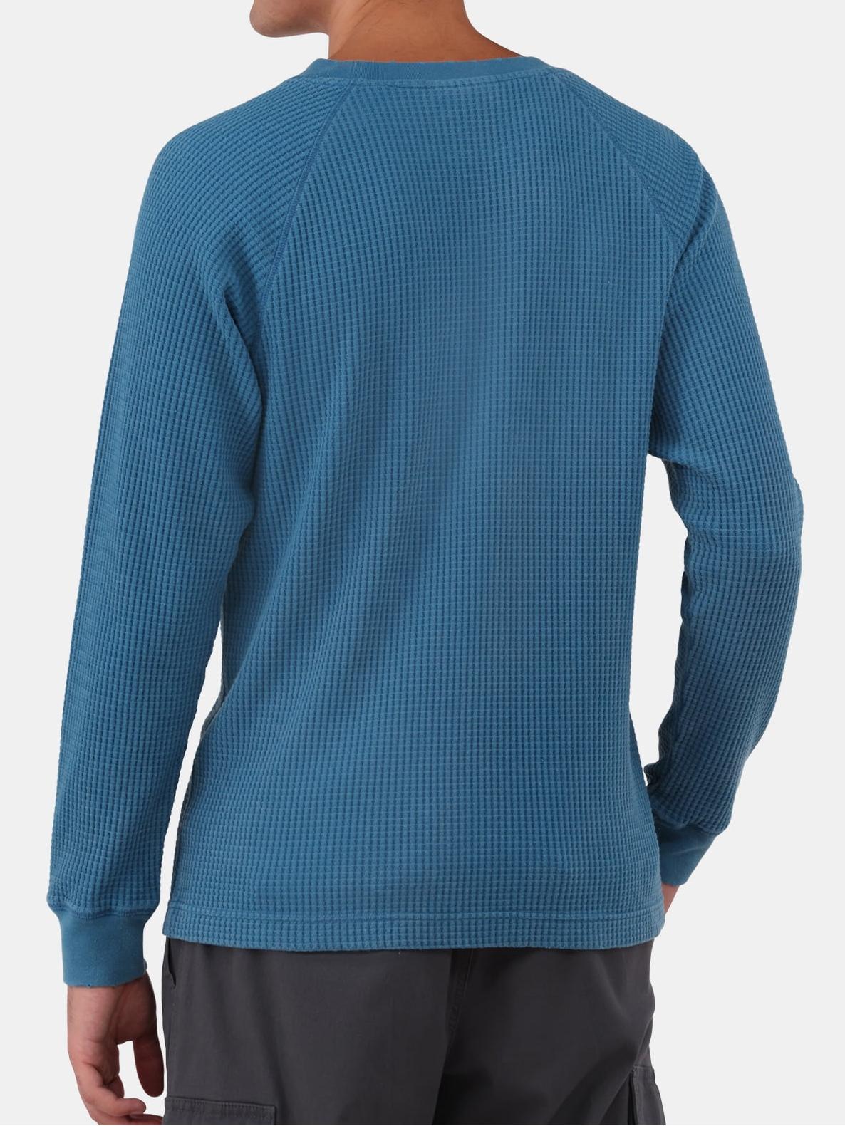 Light Mineral Wash Raglan Sleeve Waffle Thermal Shirt
