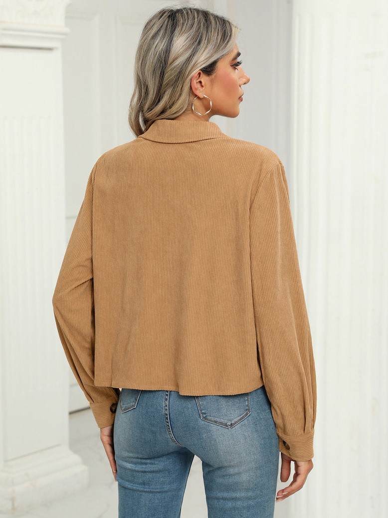 Women’s Fashion Cropped Shackets Button Down Crop Jackets