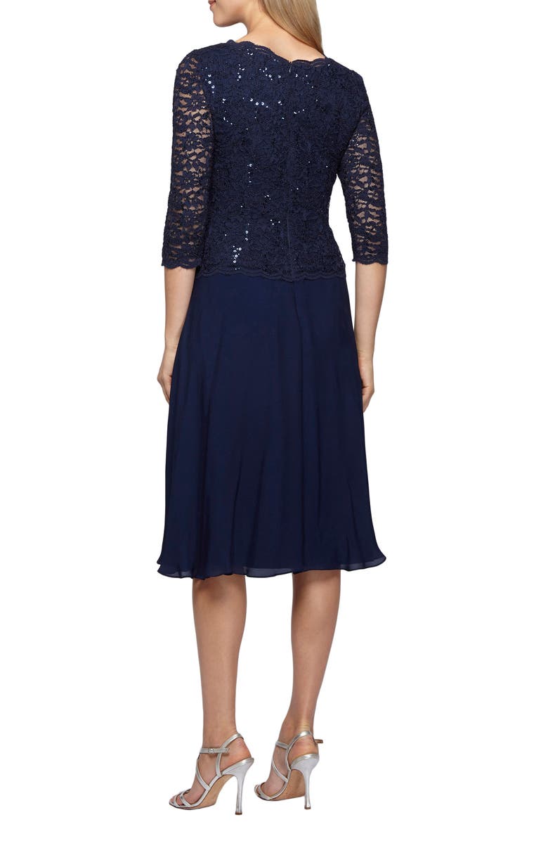 Jewel Neck Two-Piece Cocktail Dress