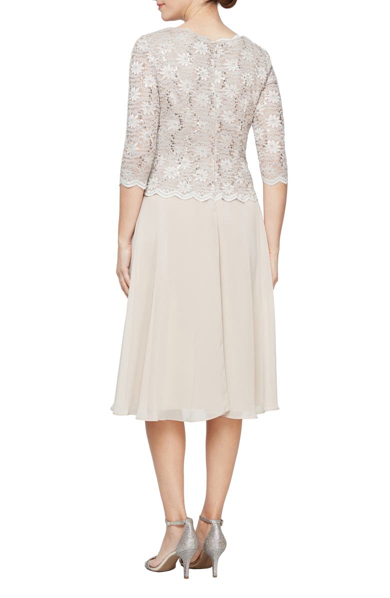 Jewel Neck Two-Piece Cocktail Dress