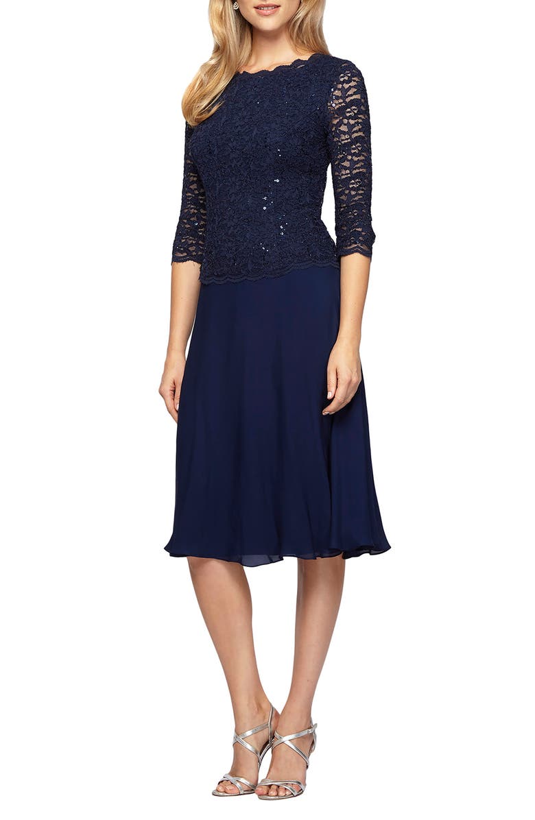 Jewel Neck Two-Piece Cocktail Dress