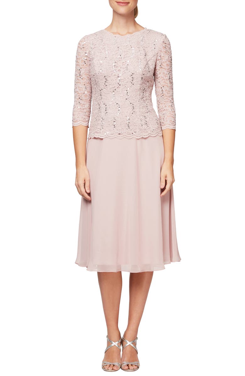 Jewel Neck Two-Piece Cocktail Dress
