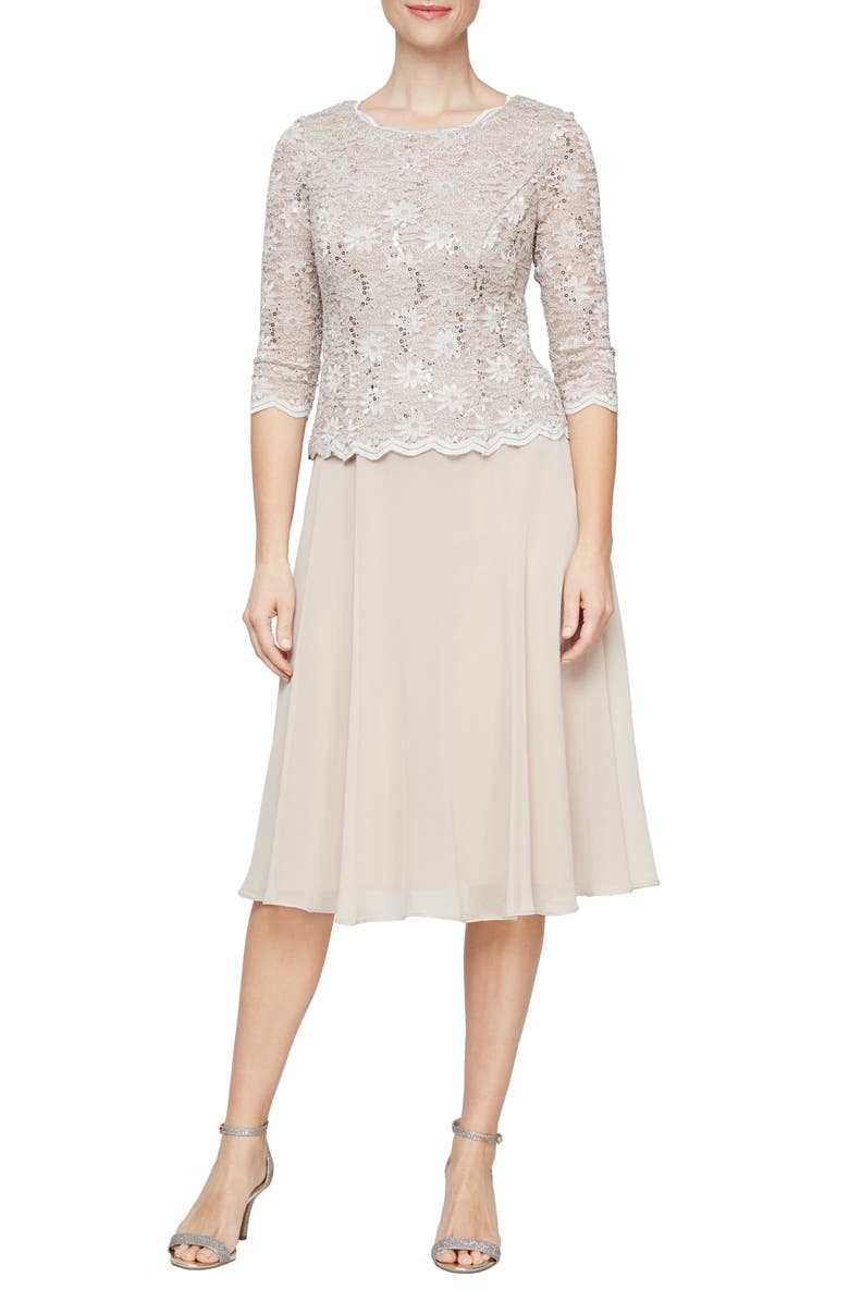 Jewel Neck Two-Piece Cocktail Dress