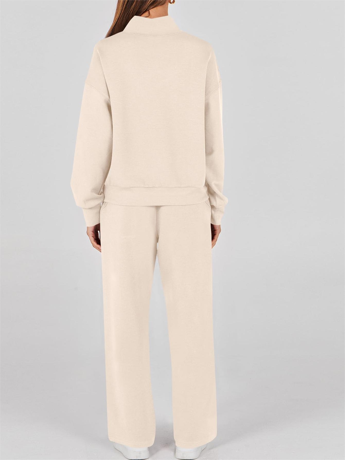 Womens 2 Piece Outfits Sweatsuit Set Drawstring Sweatshirt Lounge Set