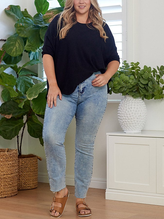 Super Soft Batwing Knit Half Sleeve Top 