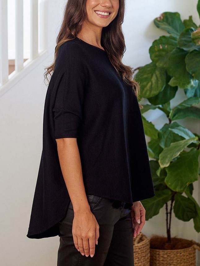 Super Soft Batwing Knit Half Sleeve Top 