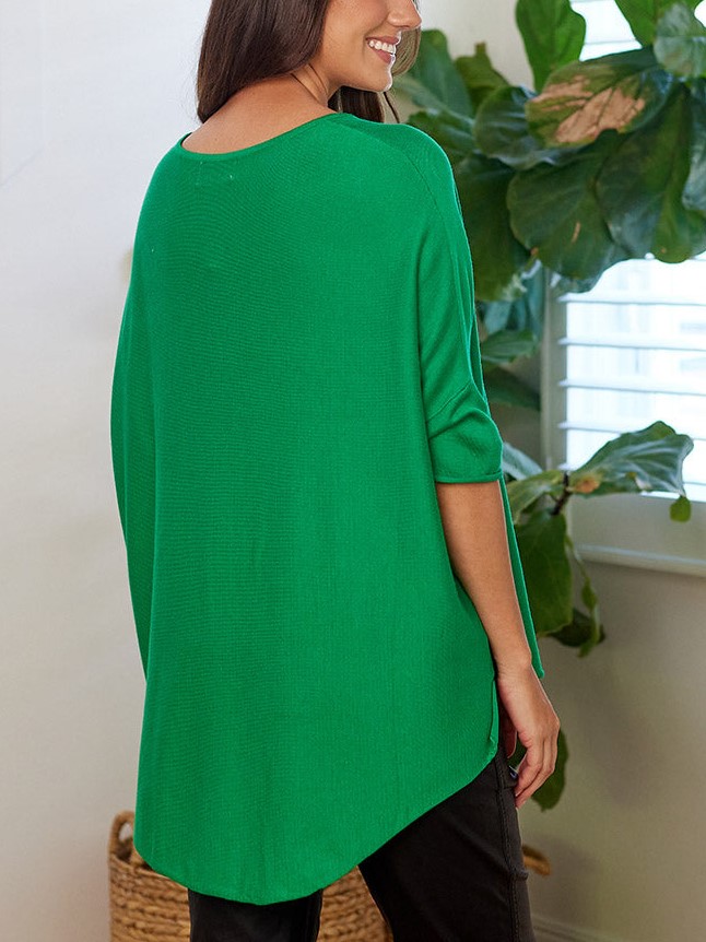 Super Soft Batwing Knit Half Sleeve Top 