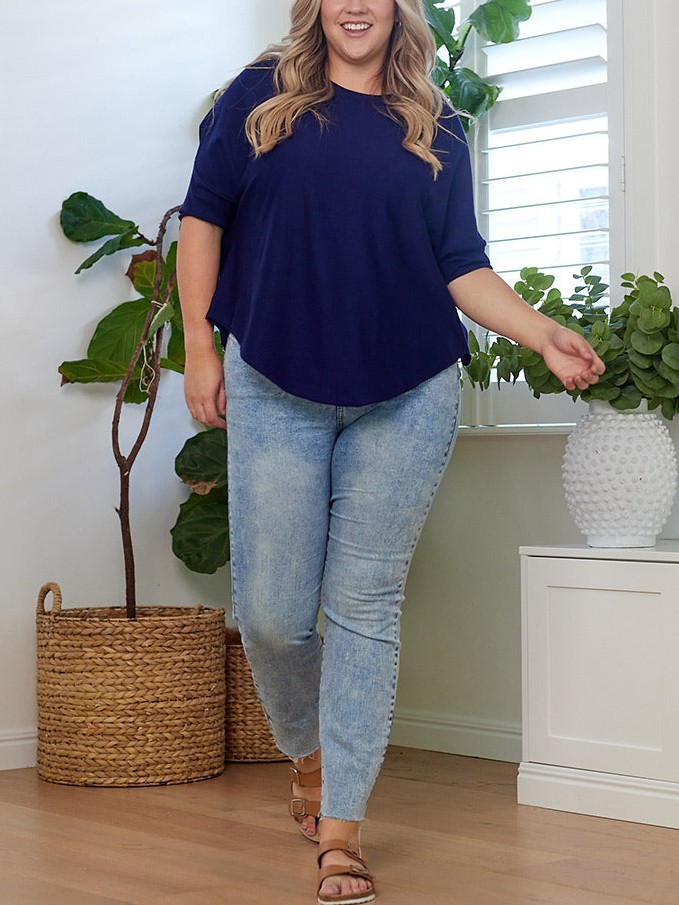 Super Soft Batwing Knit Half Sleeve Top 