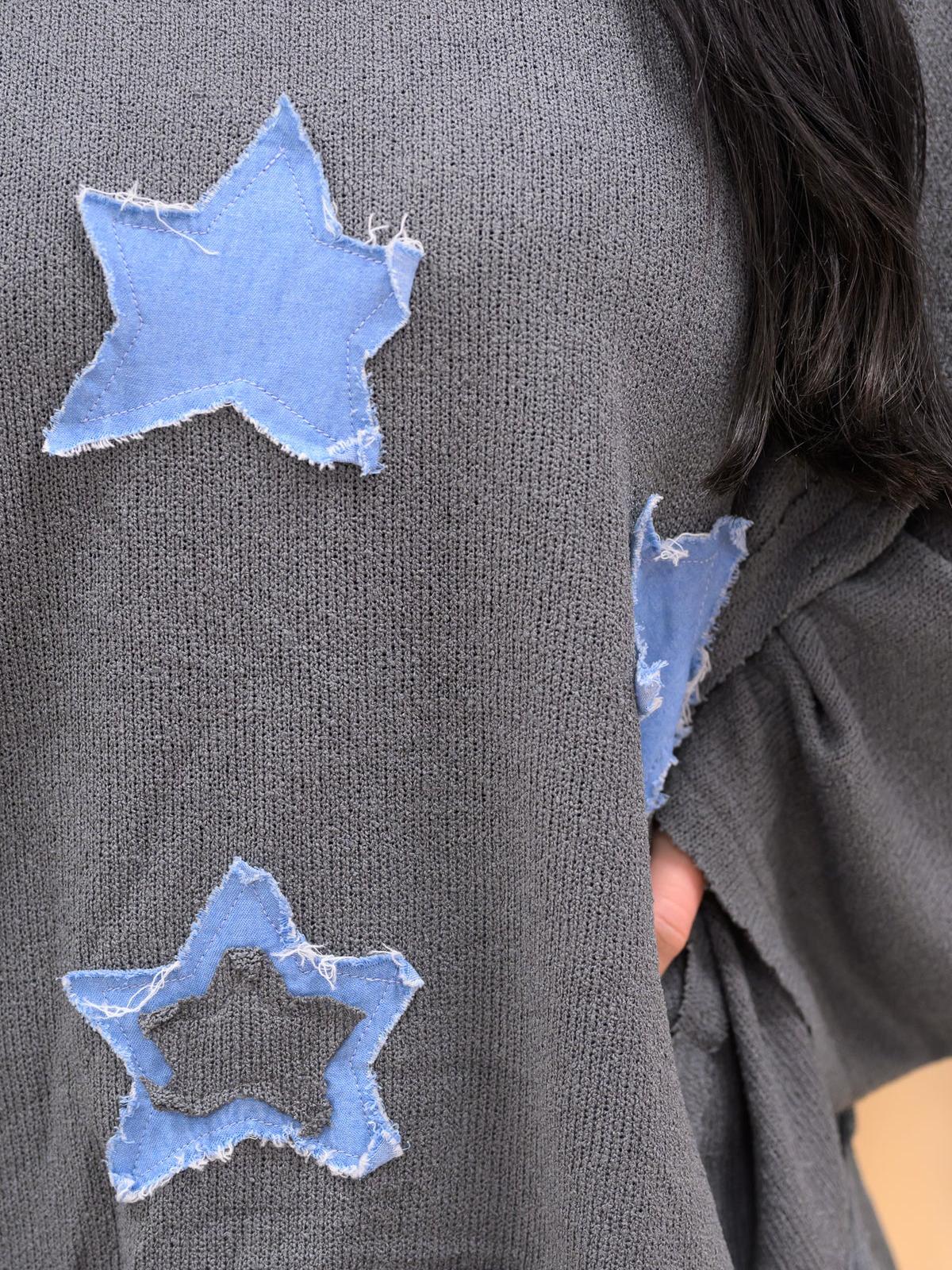 Women Oversized Star Graphic Sweatshirts 