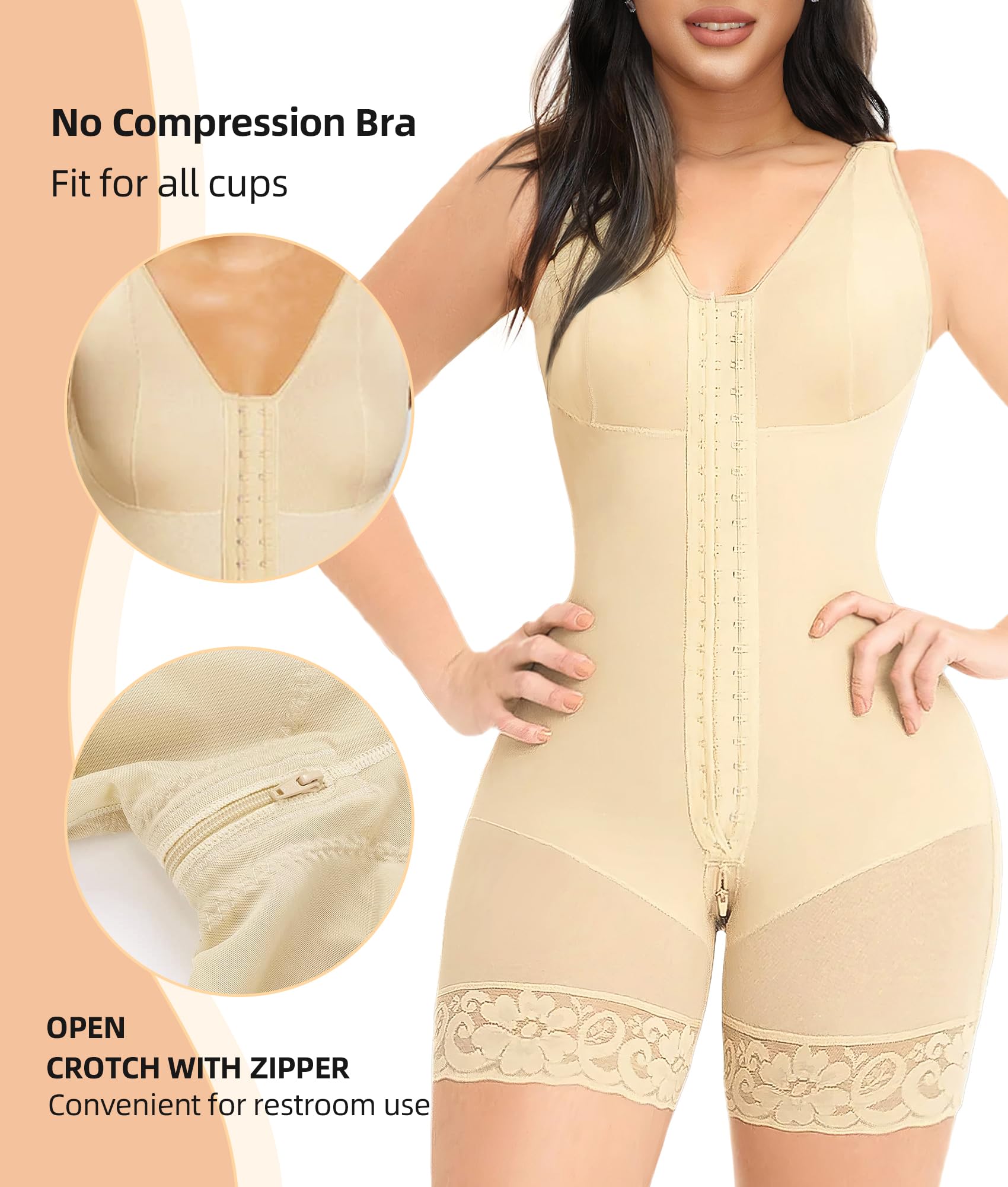 Double Compression Tummy Control Shapewear With Bra