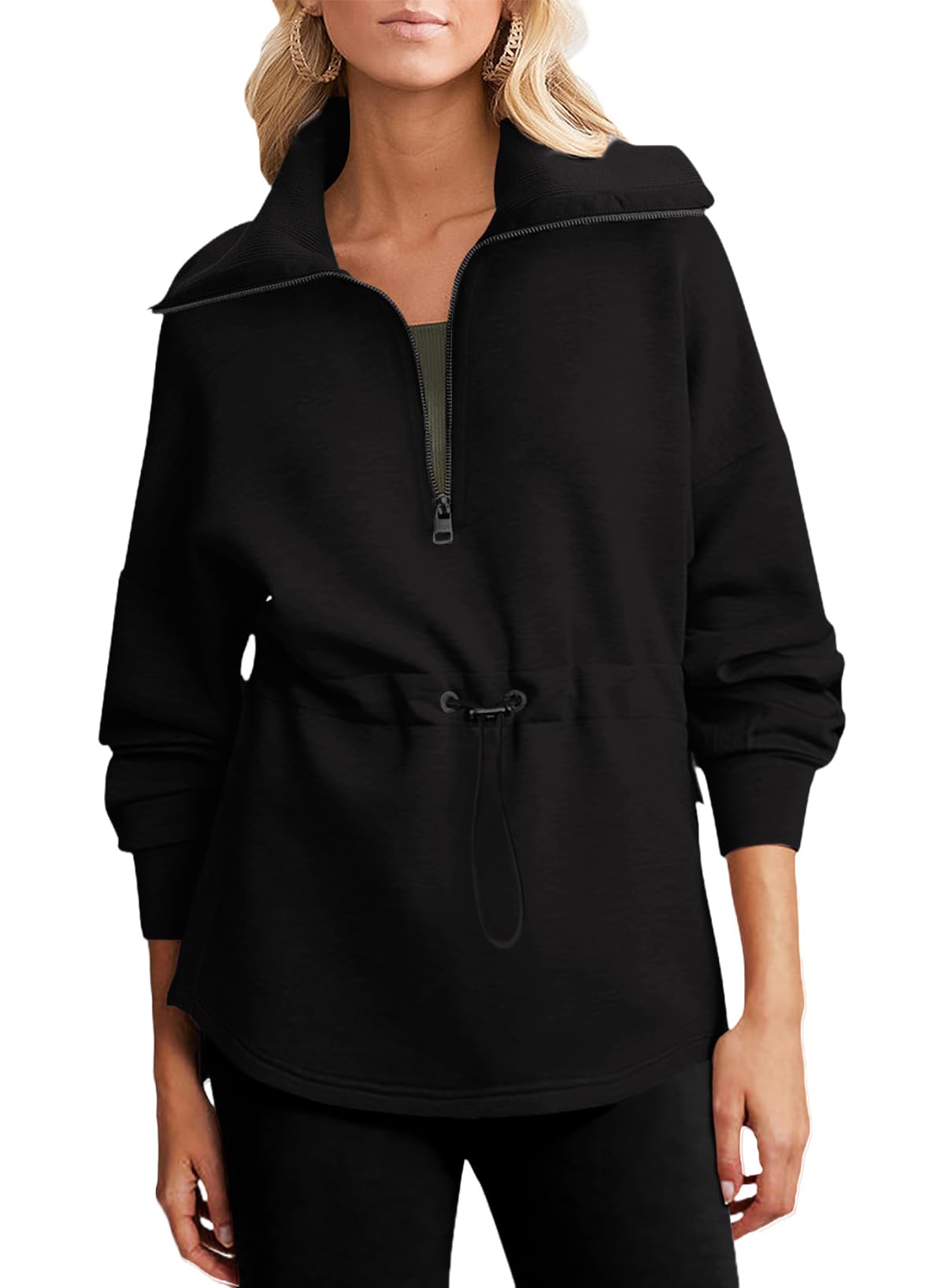  Womens Sweatshirt With Drawstring Waist