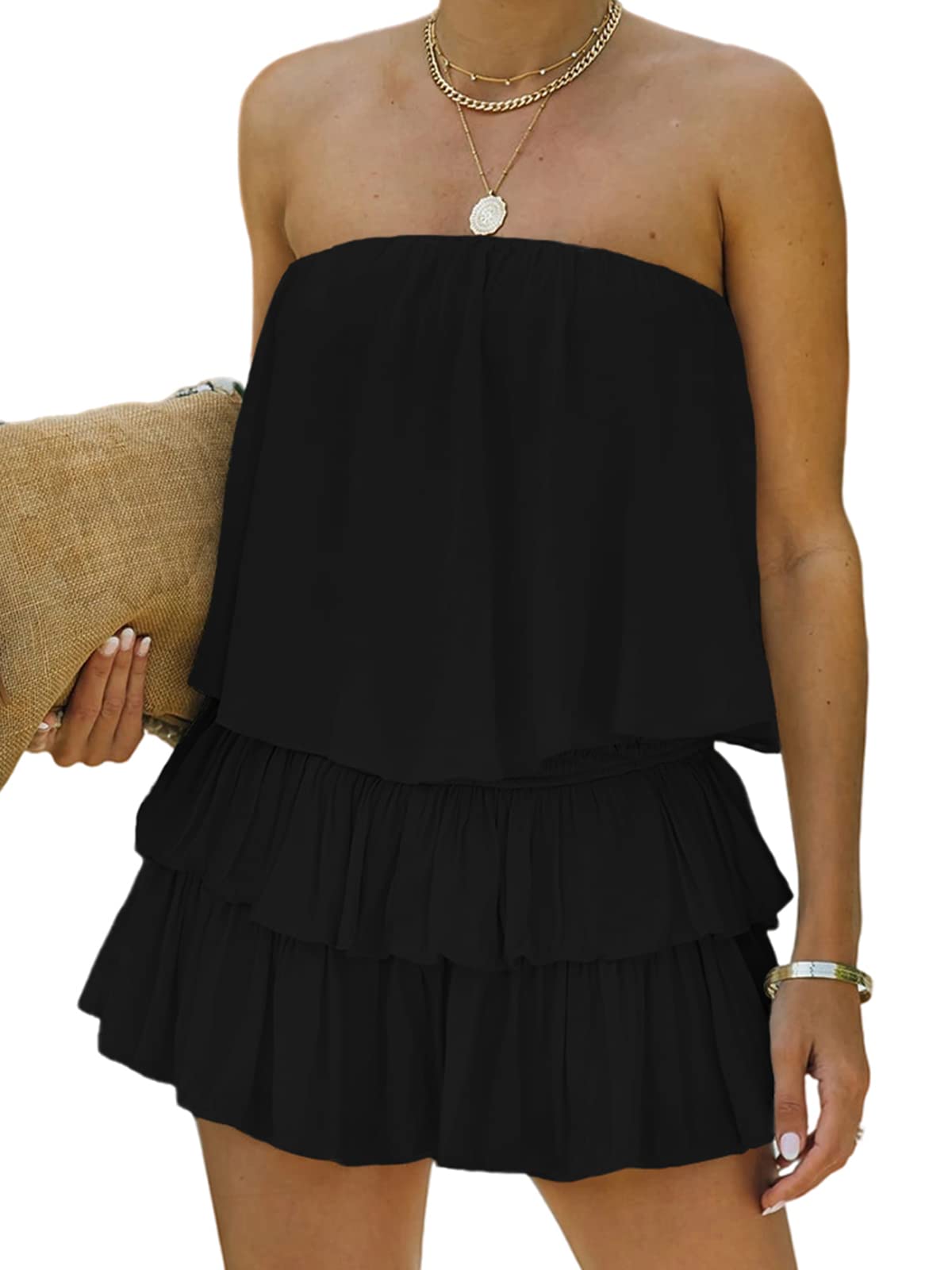 HOT SALE Women's Summer Style Off-The-Shoulder Smocked Romper