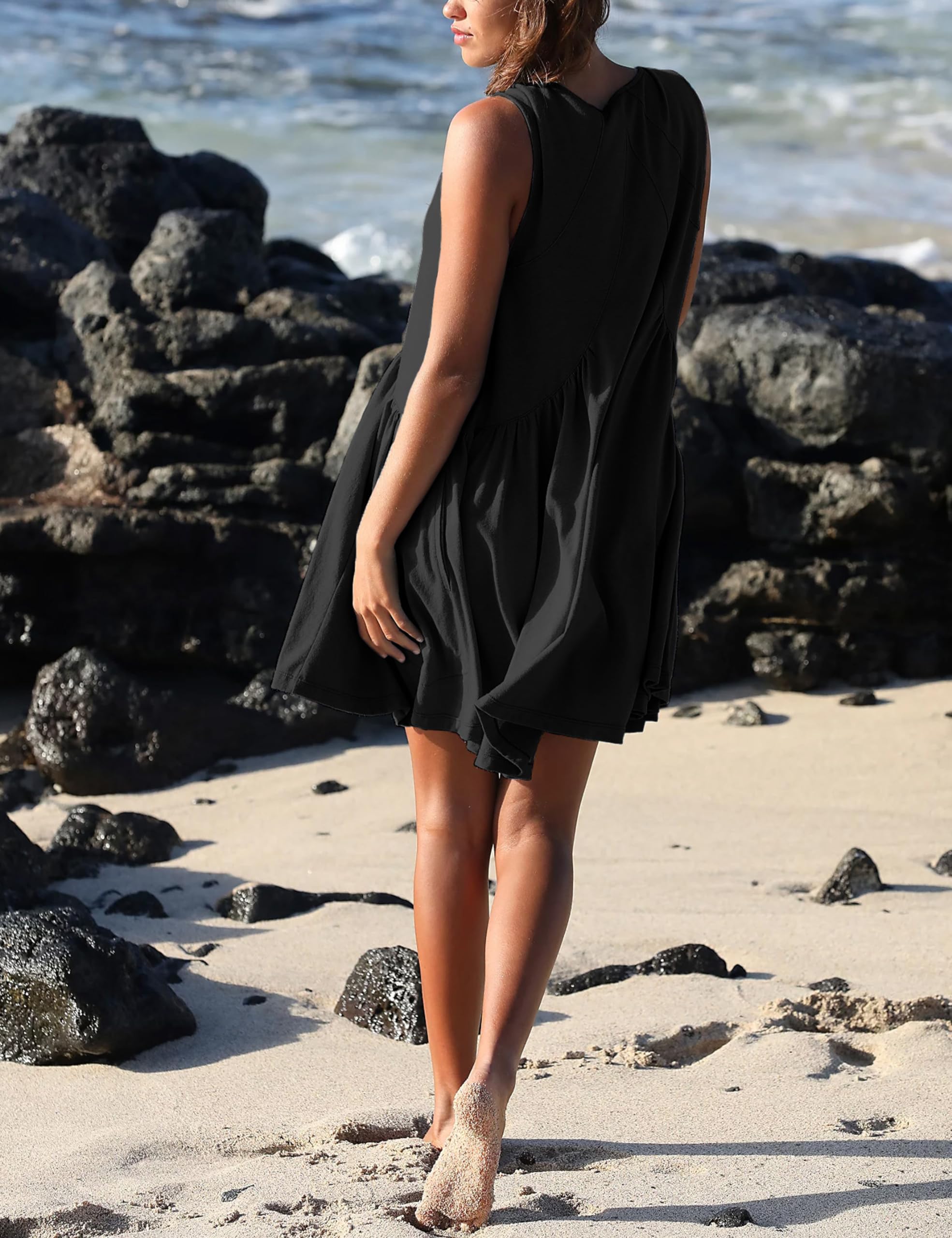 Women's Summer Sleeveless Mini Dress-hivebabe.com