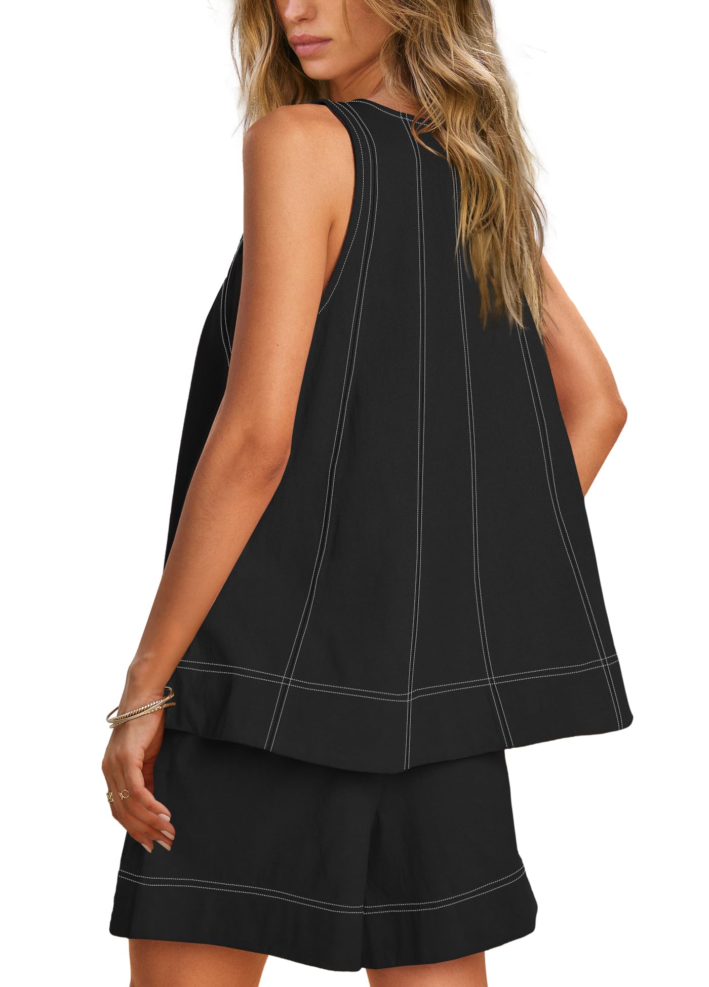 2025 New Women's Oversized Sleeveless Tank top and Shorts Sets with Pockets(buy 2 free shipping)