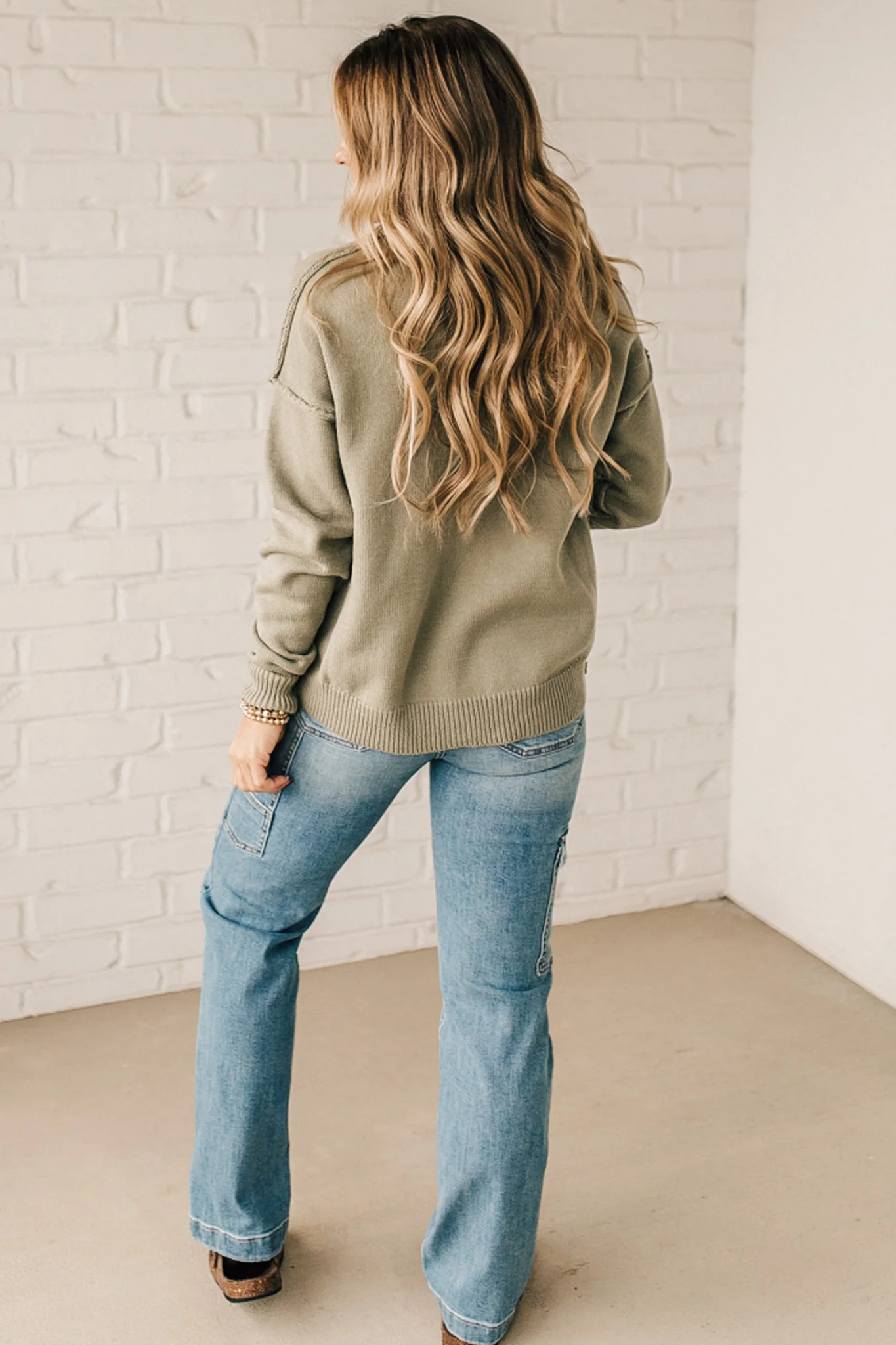 Women's Open Front Button Up Knit Cardigan Sweater with Pockets