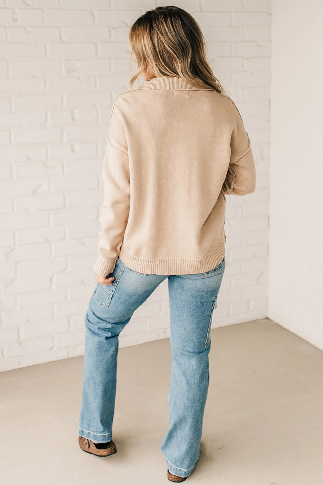 Women's Open Front Button Up Knit Cardigan Sweater with Pockets