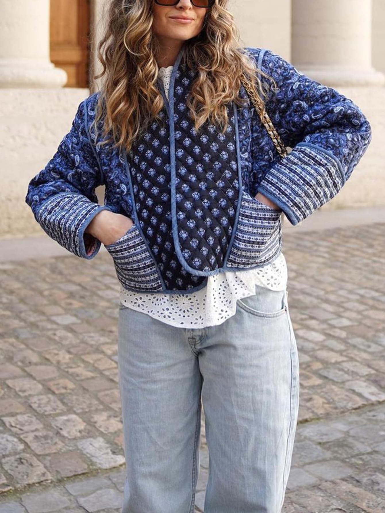 Women's  Floral Print Quilted Puffer Jackets 