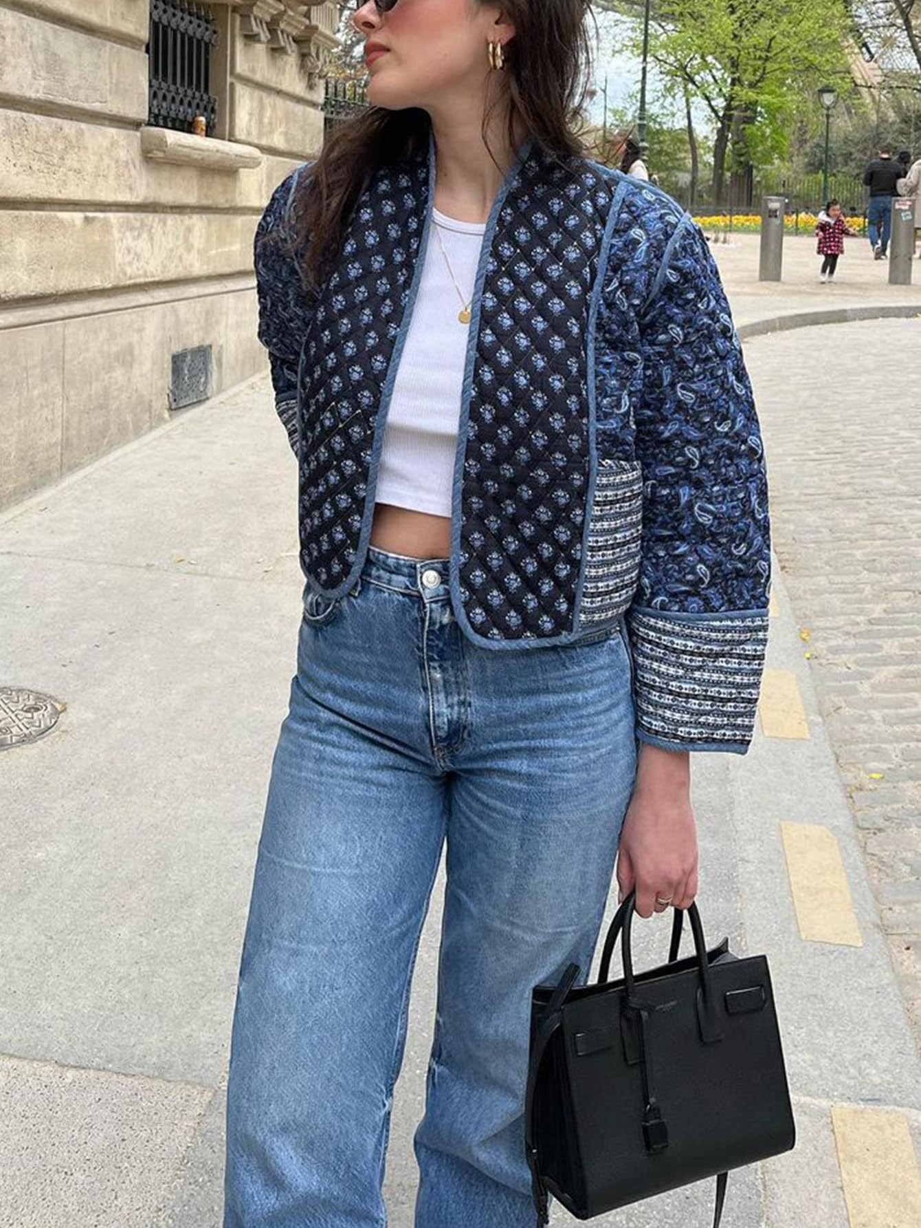 Women's  Floral Print Quilted Puffer Jackets 