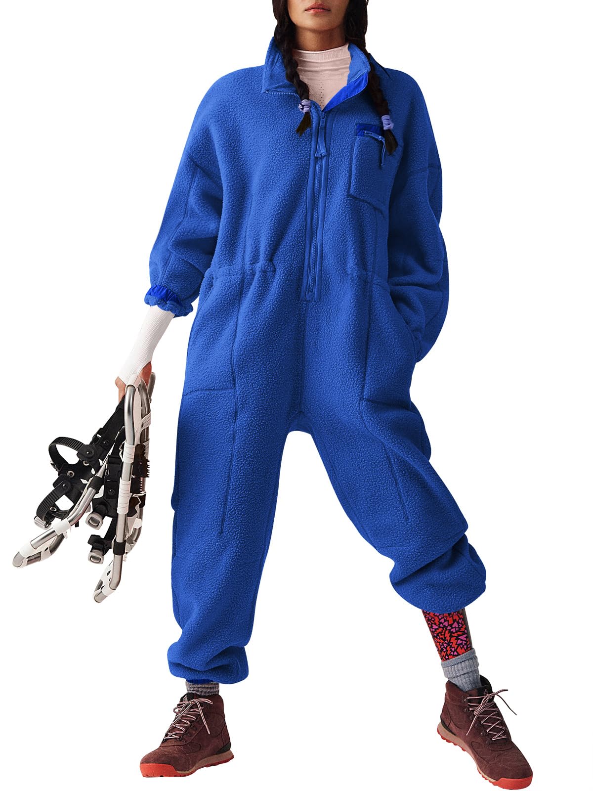 HOT SALE Women's Casual Winter Warm Fleece Jumpsuits with Pockets