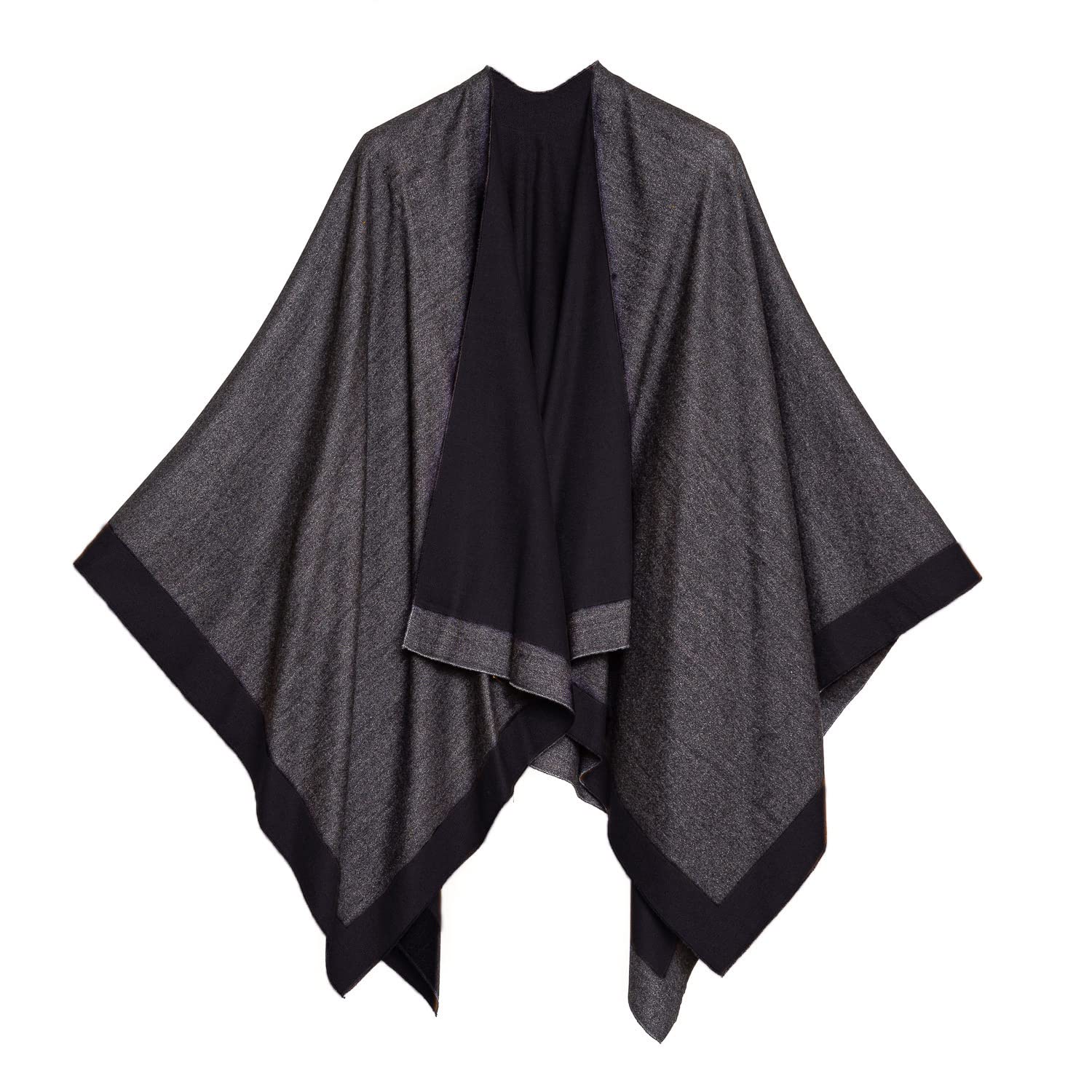 Women's Shawl Wrap Poncho Ruana Cape Cardigan Sweater Open Front 