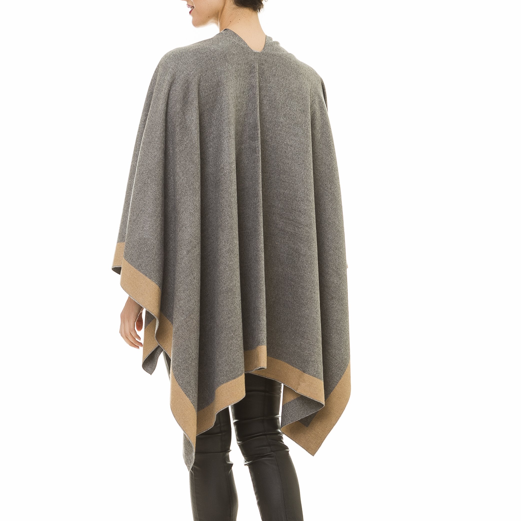 Women's Shawl Wrap Poncho Ruana Cape Cardigan Sweater Open Front 