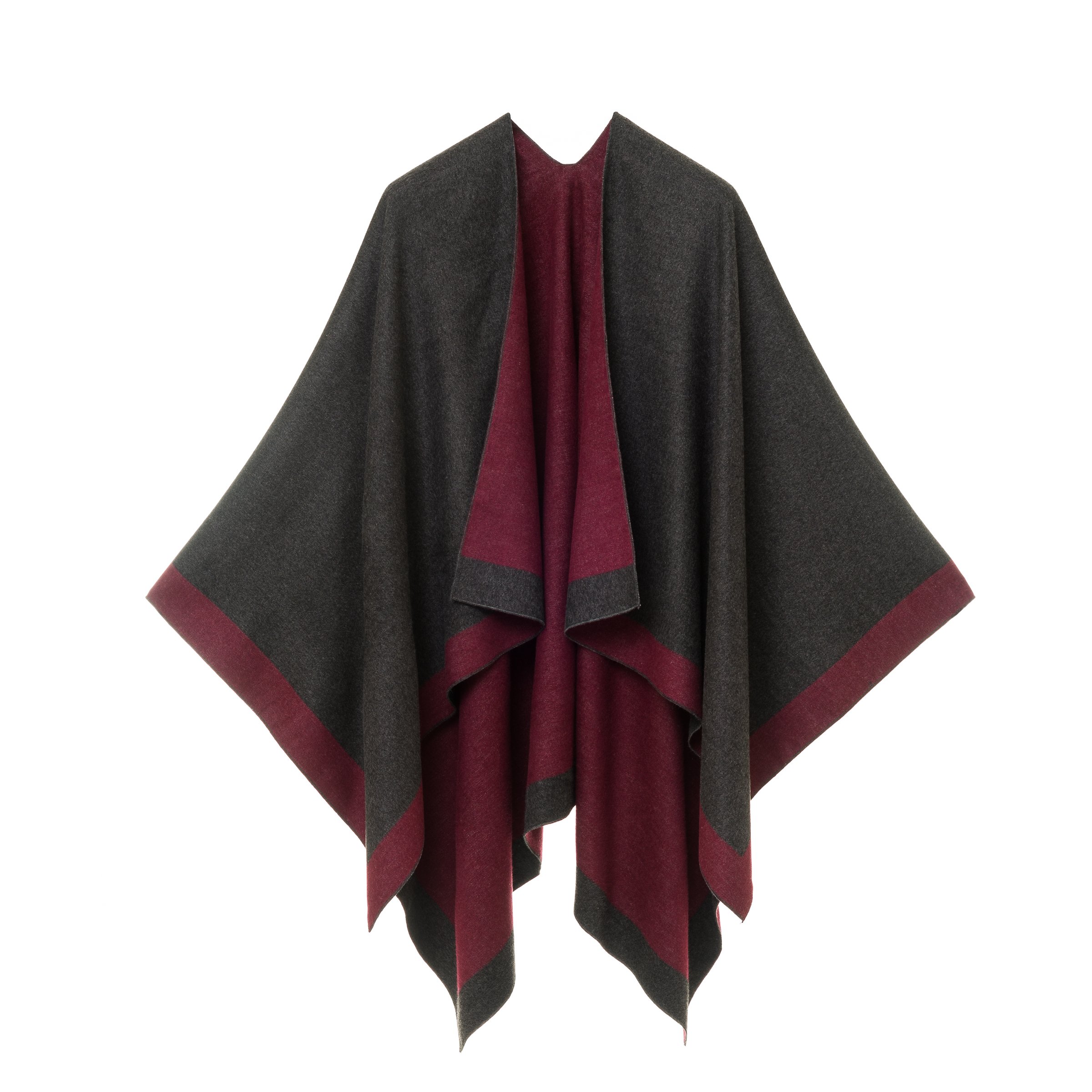 Women's Shawl Wrap Poncho Ruana Cape Cardigan Sweater Open Front 