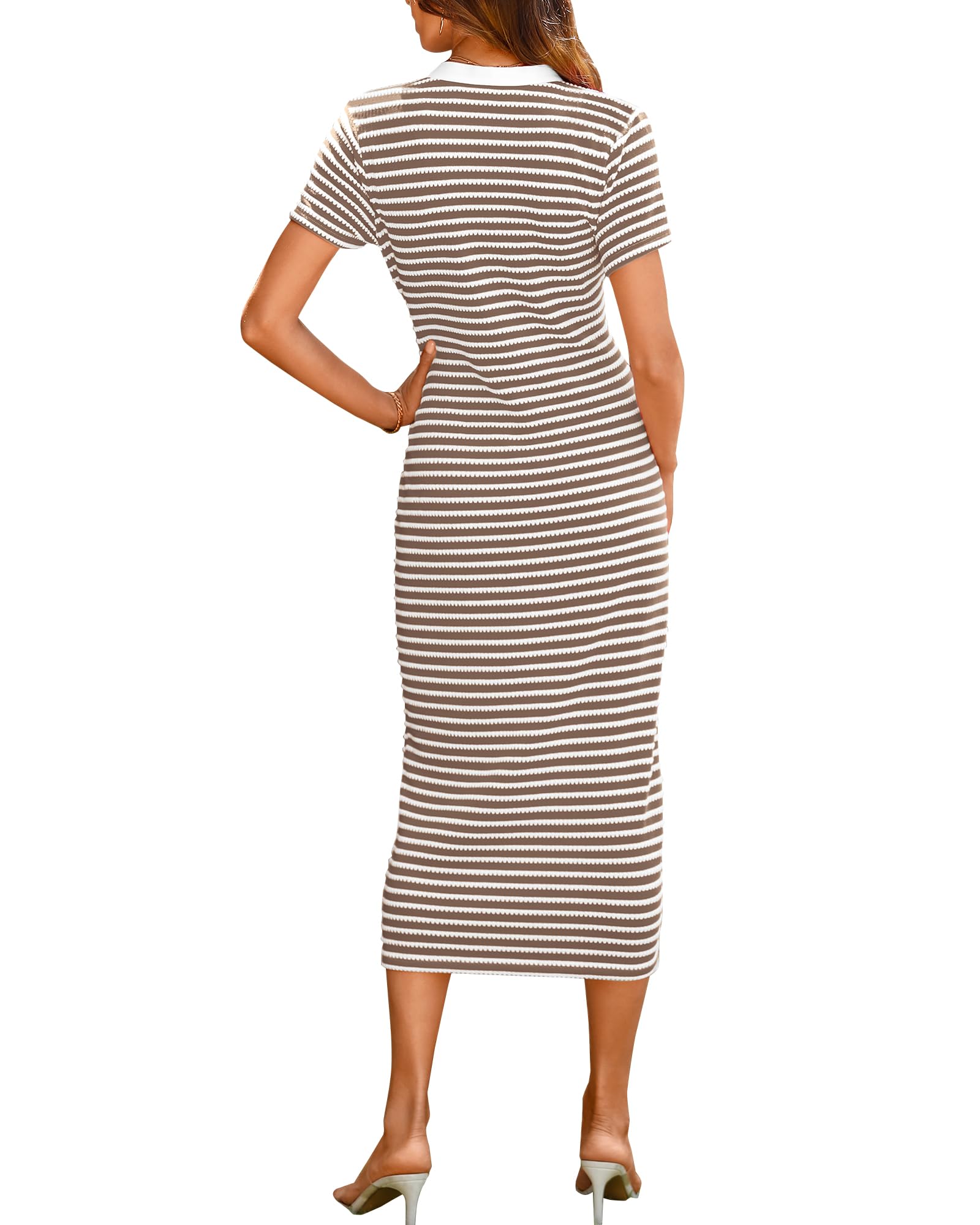 Women  Short Sleeve Striped  Midi Dresses ✨Buy 2 Free Shipping