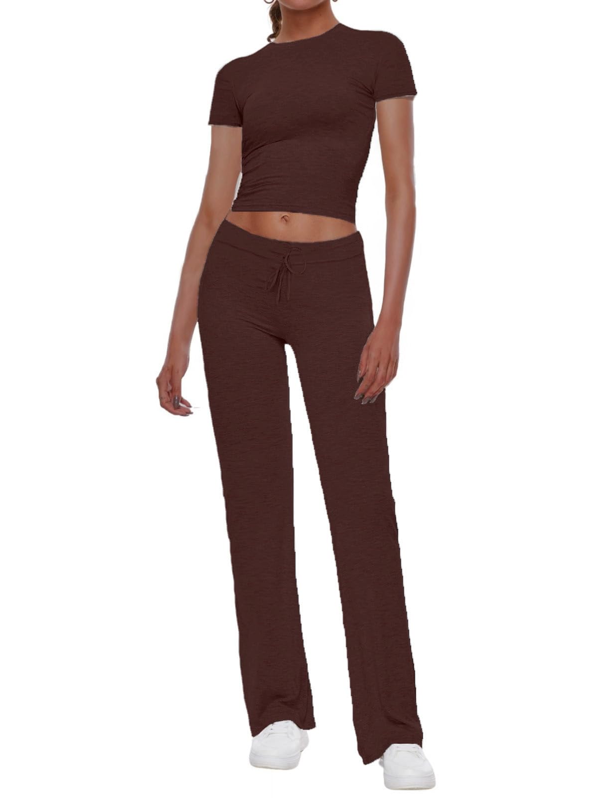 Women's 2 Piece Lounge Sets Straight Leg Pants Set 