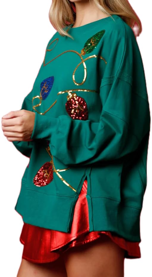 Christmas Lights Sequin Sweatshirt